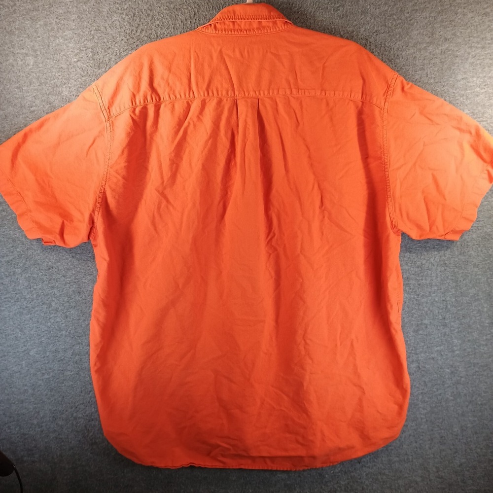 Vintage Ralph Lauren Jeans Co. Shirt Mens Medium Orange Short Sleeve Button Down - Picture 6 of 9